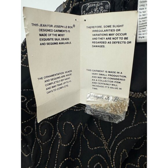 Jean for Joseph LeBron Black Gold Beaded Long Gown Dress Size 26W 4X New Wedding - Picture 8 of 9